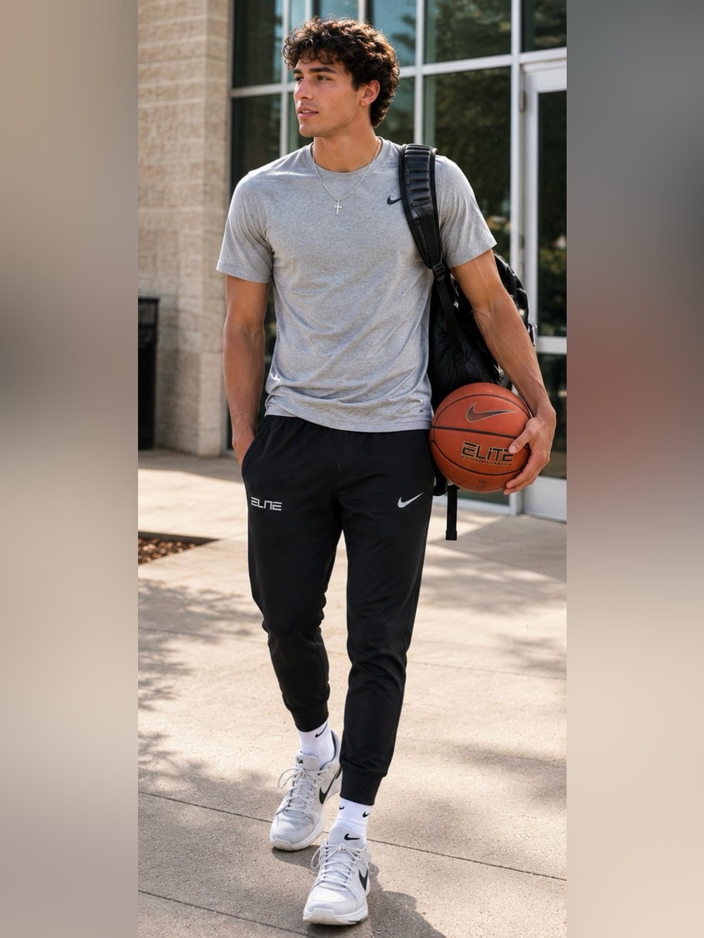 Nike Dri-FIT Elite Basketball Jogger Pants Black Zip Pocket Men’s Large Athletic